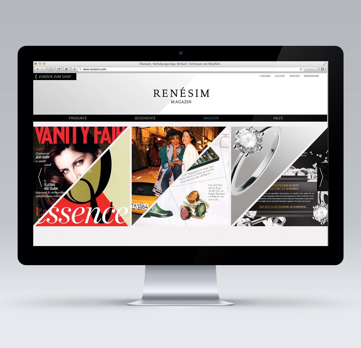 Online-Magazin Layout